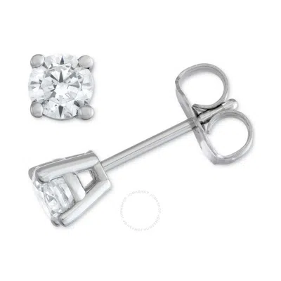 Diamondmuse Diamond Muse 0.50 Cttw 14kt White Gold Round Cut Diamond Stud Earrings For Women In Metallic