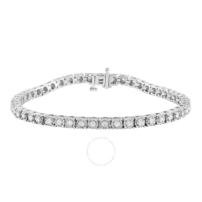 Diamondmuse Diamond Muse 1.00 Carat Real Diamond Circle Link Tennis Bracelet (j In Metallic