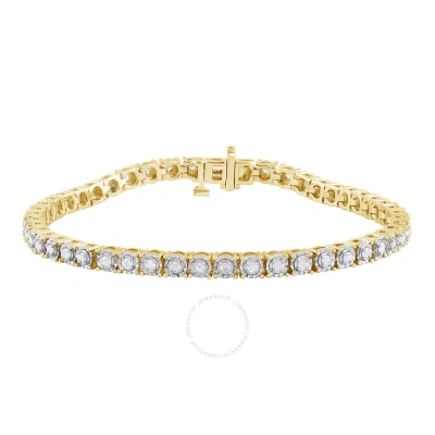 Diamondmuse Diamond Muse 1.00 Carat Real Diamond Circle Link Tennis Bracelet Yellow Gold Over Sterling Silver(j