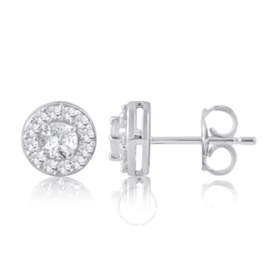 Diamondmuse Diamond Muse 1.00 Cttw 10kt White Gold Round Cut Diamond Stud Earrings For Women