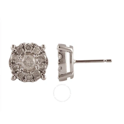 Diamondmuse Diamond Muse 1.00 Cttw 10kt White Gold Round Cut Diamond Stud Earrings For Women
