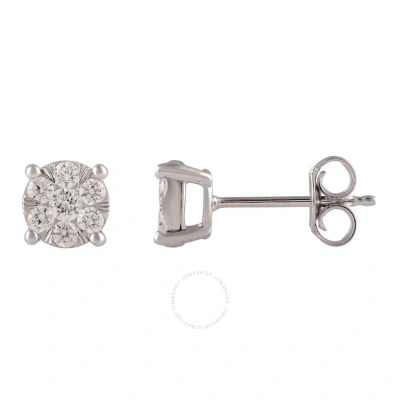 Diamondmuse Diamond Muse 1.00 Cttw 10kt White Gold Round Cut Diamond Stud Earrings For Women