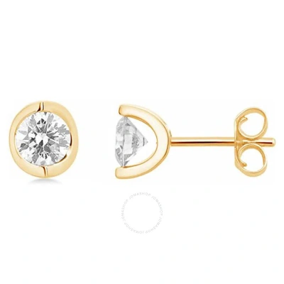 Diamondmuse Diamond Muse 1.00 Cttw 14kt Gold Round Cut Diamond Stud Earrings For Women In Yellow