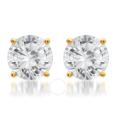 Diamondmuse Diamond Muse 1.00 Cttw 14kt Gold Round Cut Diamond Stud Earrings For Women In Yellow