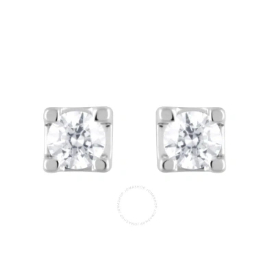 Diamondmuse Diamond Muse 1.00 Cttw 14kt Gold Solitaire Diamond Stud Earrings For Women In White