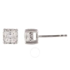 DIAMONDMUSE DIAMOND MUSE 1.00 CTTW 14KT WHITE GOLD PRINCESS CUT DIAMOND STUD EARRINGS FOR WOMEN
