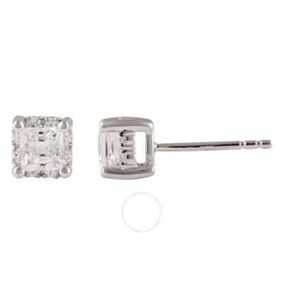Diamondmuse Diamond Muse 1.00 Cttw 14kt White Gold Princess Cut Diamond Stud Earrings For Women In Burgundy