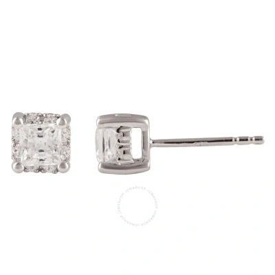 Diamondmuse Diamond Muse 1.00 Cttw 14kt White Gold Princess Cut Diamond Stud Earrings For Women