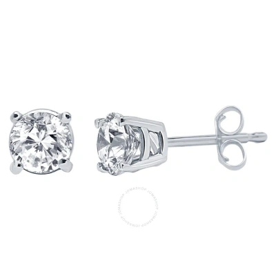 Diamondmuse Diamond Muse 1.00 Cttw 14kt White Gold Round Cut Diamond Stud Earrings For Women