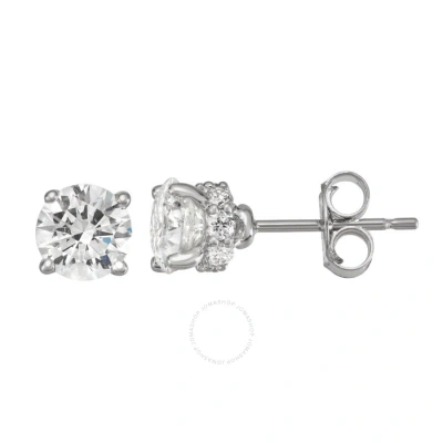 Diamondmuse Diamond Muse 1.00 Cttw 14kt White Gold Round Cut Diamond Stud Earrings For Women