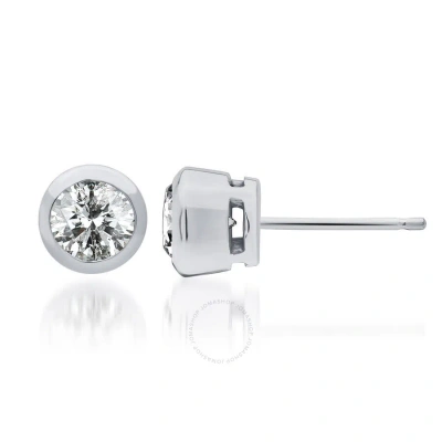 Diamondmuse Diamond Muse 1.00 Cttw 14kt White Gold Solitaire Diamond Stud Earrings For Women In Metallic