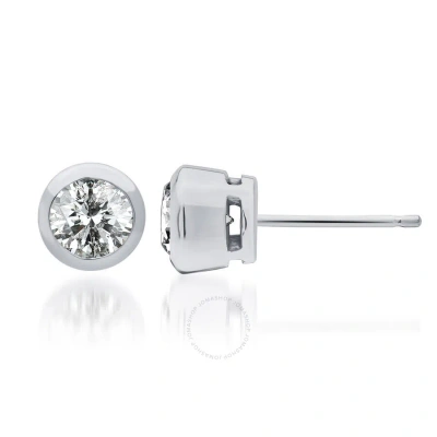 Diamondmuse Diamond Muse 1.00 Cttw 14kt White Gold Solitaire Diamond Stud Earrings For Women
