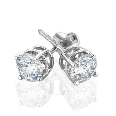 Diamondmuse Diamond Muse 1.25 Cttw 14kt White Gold Prong Set Diamond Stud Earrings For Women