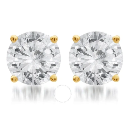 Diamondmuse Diamond Muse 1.50 Cttw14kt Gold Round Cut Diamond Stud Earrings For Women In Yellow