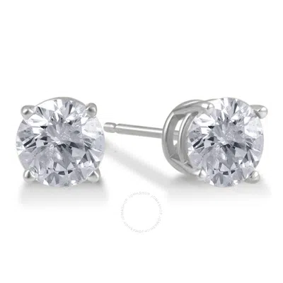 Diamondmuse Diamond Muse 1.80 Cttw 14kt White Gold Round Cut Diamond Stud Earrings For Women
