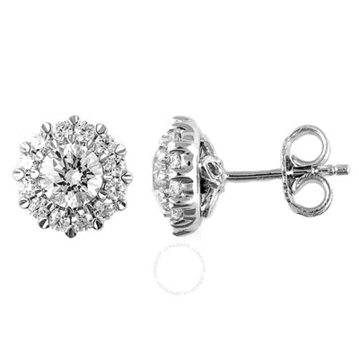 Diamondmuse Diamond Muse 1.00 Cttw 14kt White Gold Diamond Stud Earrings For Women In Metallic