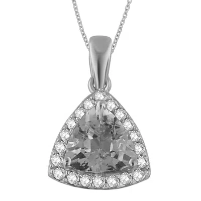 Diamondmuse Diamond Muse 14kt Tanzanite Diamond Accent Pendant Necklace For Women In Metallic