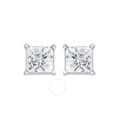 Diamondmuse Diamond Muse 1.50 Cttw 14kt White Gold Round Cut Diamond Stud Earrings For Women In Metallic
