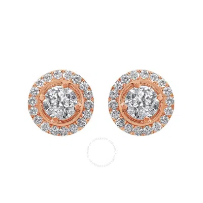 Diamondmuse Diamond Muse 2.00 Cttw 14kt Pink Gold Round Cut Diamond Stud Earrings For Women