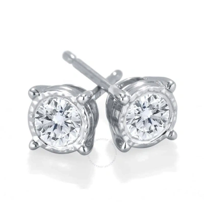 Diamondmuse Diamond Muse 2/5 Cttw 14kt White Gold Round Cut Diamond Stud Earrings For Women