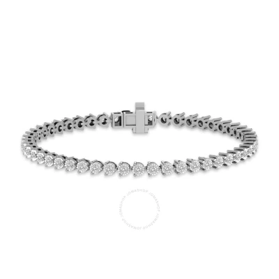 Diamondmuse Diamond Muse Elegant 1.00 Carat Real Diamond Martini Tennis Bracelet (j In Metallic