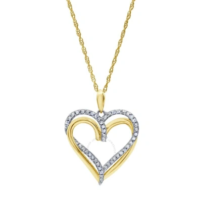 Diamondmuse Diamond Muse Yellow Gold Over Sterling Silver Heart Necklace For Women