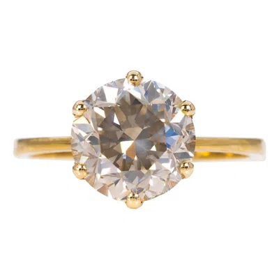 Pre-owned Diamonds Mine Ring - 14 Kt. Yellow Gold - 3.02ct. Tw. Diamond (natural Coloured) - Igi