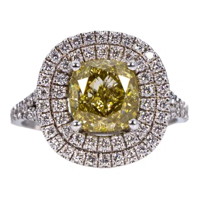 Pre-owned Diamonds Mine Ring - 18k White Gold - 3.75ct - Natural Diamond - Igi