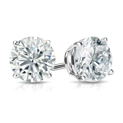 Pre-owned Diamondstudscom 1.40 Carat Tw Lab Grown Diamond Stud Earrings In 14k White Gold (i-j Vs1-vs2)
