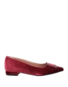 Diamonique Woman Ballet Flats Burgundy Size 7 Textile Fibers