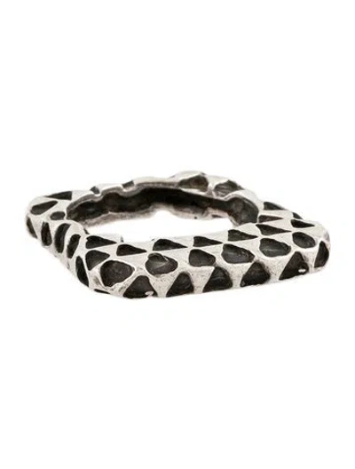 Pre-owned Dian Malouf Flat Triangles Cocktail Ring In Multicolor