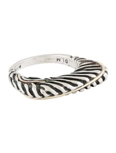 Pre-owned Dian Malouf Two Tone Stackable Rings In Multicolor