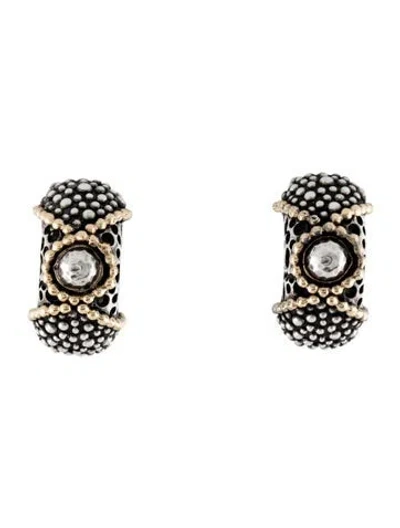 Pre-owned Dian Malouf Two-tone Clip On Earrings In Multi