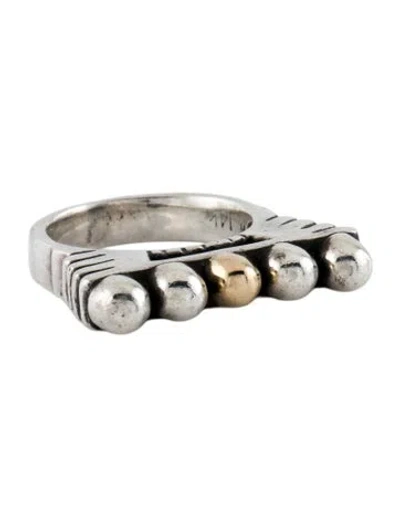 Pre-owned Dian Malouf Two-tone Stack Ring In Multi