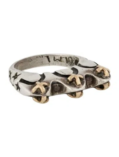 Pre-owned Dian Malouf Two-tone Stack Ring In Multi