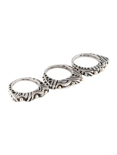 Pre-owned Dian Malouf Two-tone Triple Band Set In Multi
