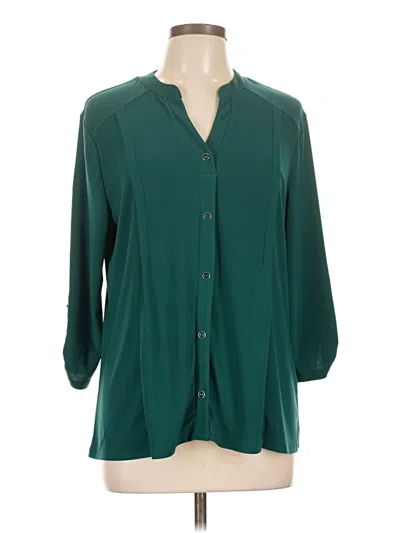 Pre-owned Diana Belle 3/4 Sleeve Blouse In Green