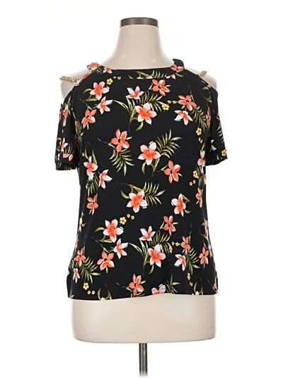 Pre-owned Diana Belle Short Sleeve Blouse In Black