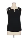 Diana Belle Sleeveless Top Black Keyhole Neckline Tops In Black