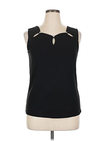 Diana Belle Sleeveless Top Black Keyhole Neckline Tops