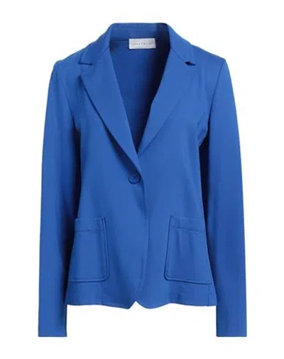 Diana Gallesi Woman Blazer Blue Size 10 Viscose, Polyamide, Elastane In Blue