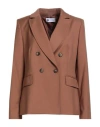 Diana Gallesi Woman Blazer Camel Size 10 Polyester, Viscose, Elastane