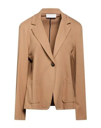 Diana Gallesi Woman Blazer Camel Size 12 Viscose, Polyamide, Elastane In Brown