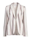 Diana Gallesi Woman Blazer Cream Size 14 Linen, Polyester, Viscose