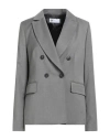 Diana Gallesi Woman Blazer Grey Size 8 Polyester, Viscose, Elastane