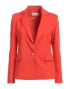 Diana Gallesi Woman Blazer Orange Size 4 Viscose, Polyamide, Elastane In Orange