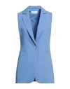 Diana Gallesi Woman Suit Jacket Pastel Blue Size 8 Polyester In Blue