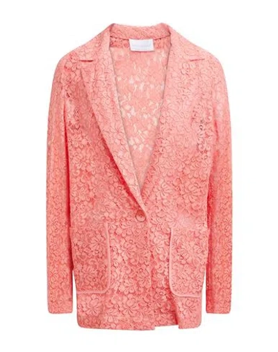 Diana Gallesi Woman Blazer Salmon Pink Size 8 Polyamide, Viscose, Cotton