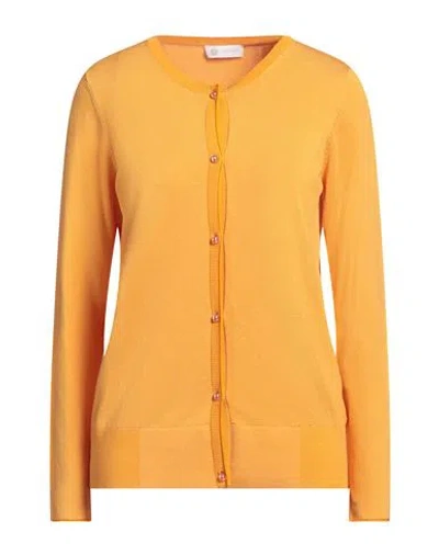 Diana Gallesi Woman Cardigan Apricot Size M Viscose, Polyamide In Orange