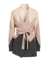 Diana Gallesi Woman Cardigan Beige Size L Polyamide, Wool, Alpaca Wool, Elastane In Sand